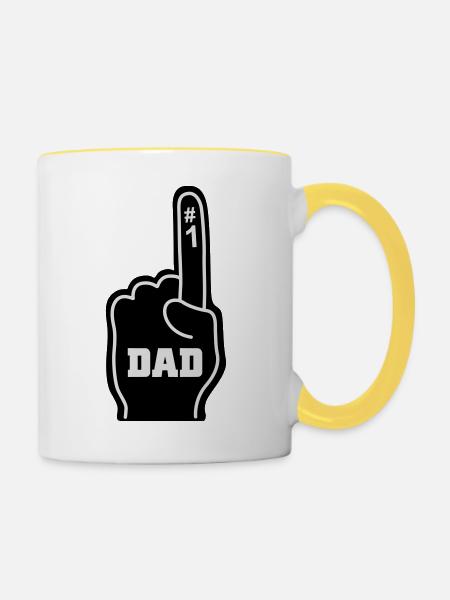 papa - Tasse zweifarbig - Weiß/Gelb