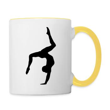Turnen Bodenturnen Kunstturnen Gymnastic Sport - Tasse zweifarbig - Weiß/Gelb - Rechts