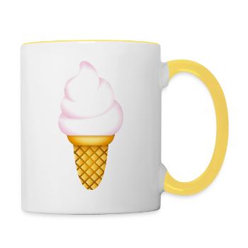Smiley Icecream - Mug contrasté - blanc/jaune - Droite