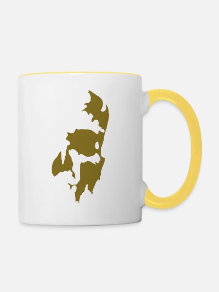 Skull - Tasse zweifarbig - Weiß/Gelb