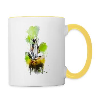 Lémurien - Mug contrasté - blanc/jaune - Droite