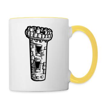 Medieval Tower Castle - Contrasting Mug - white/yellow - Right