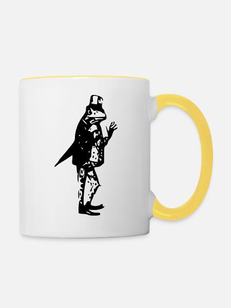 Frosch - Tasse zweifarbig - Weiß/Gelb