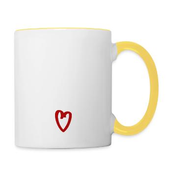 tu m'aimes amour saint valentin lettrage d'amour - Mug contrasté - blanc/jaune - Droite