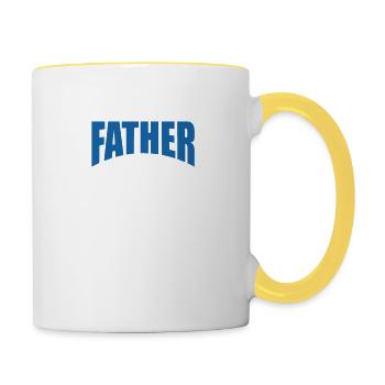 Père fier - Mug contrasté - blanc/jaune - Droite