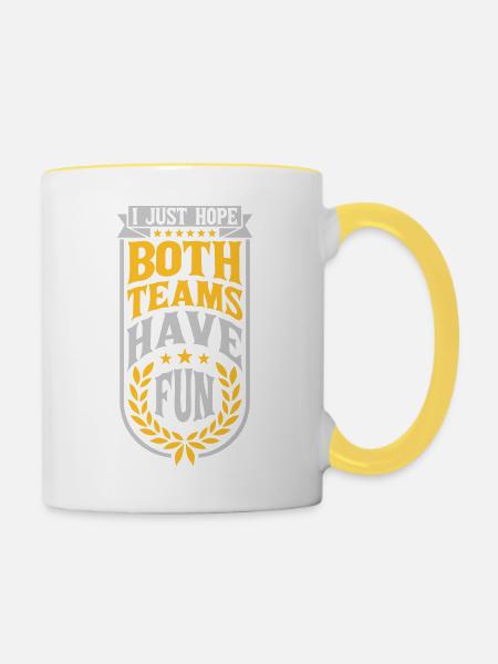 Both Teams Have Fun - Tasse zweifarbig - Weiß/Gelb