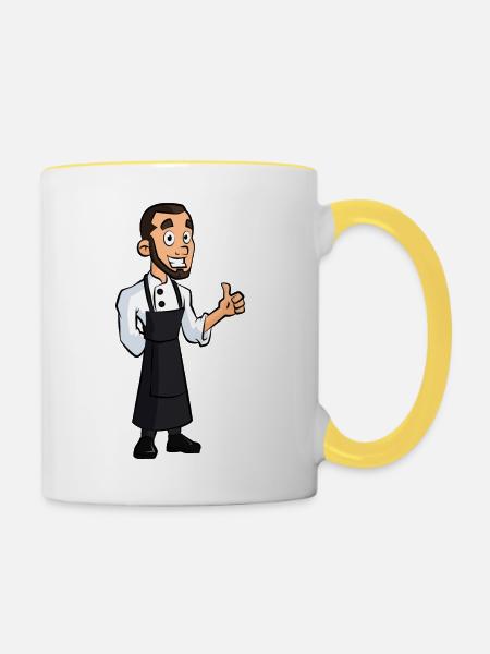 Thumbs up Chef - Tasse zweifarbig - Weiß/Gelb