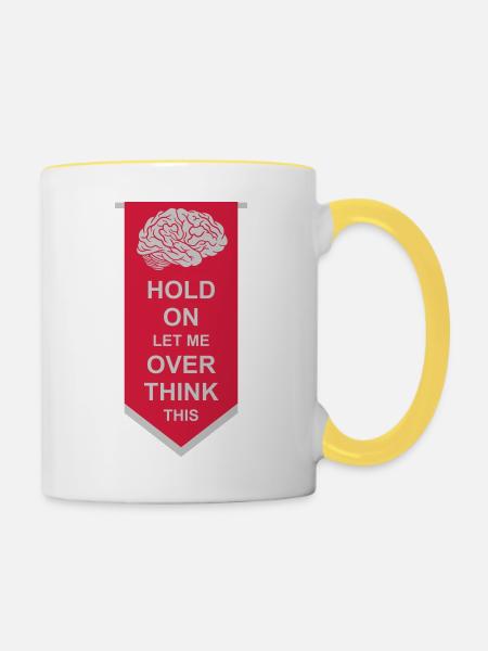 Let me overthink this - Tasse zweifarbig - Weiß/Gelb