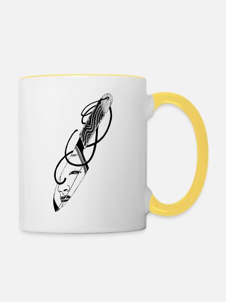 Second Thoughts ? - Tasse zweifarbig - Weiß/Gelb