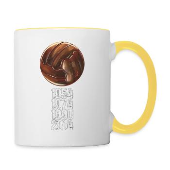Football Fan Tradition Merchandise Gift - Contrasting Mug - white/yellow - Right