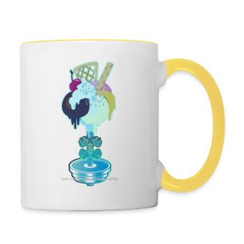 Eazy Money Bench Press Cartel - Icecream - Mug contrasté - blanc/jaune - Droite