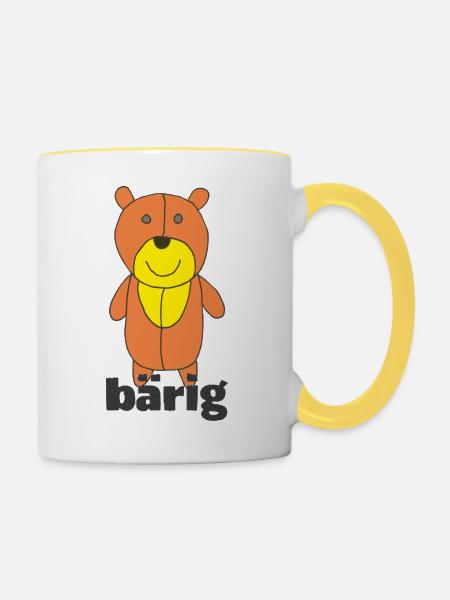 bär bärig - Tasse zweifarbig - Weiß/Gelb
