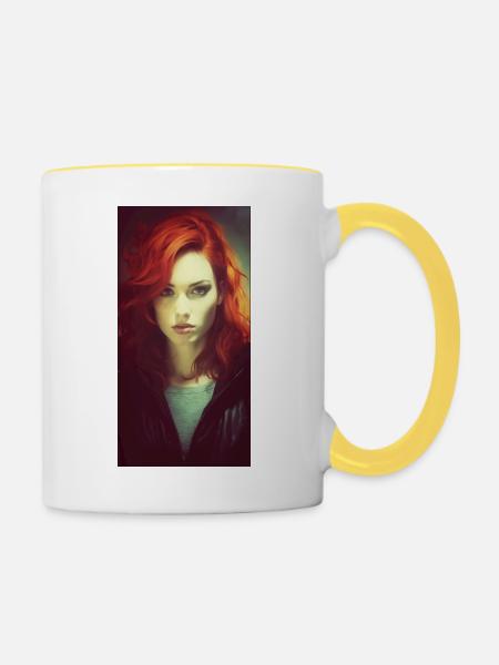 Red - Tasse zweifarbig - Weiß/Gelb