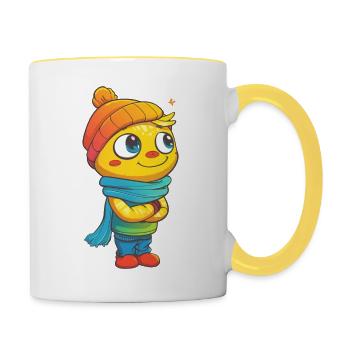 Winterorangen-Zauber - Tasse zweifarbig - Weiß/Gelb - Rechts
