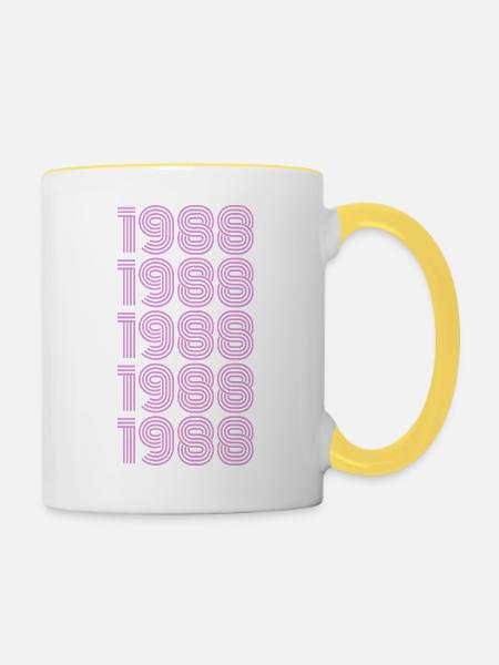 1988 - Tasse zweifarbig - Weiß/Gelb