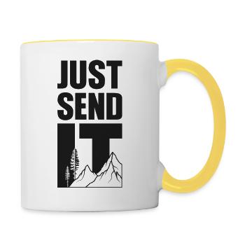 Il suffit de l’envoyer - Noir - Mug contrasté - blanc/jaune - Droite