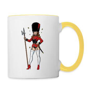 Englischer Wachposten - Tasse zweifarbig - Weiß/Gelb - Rechts