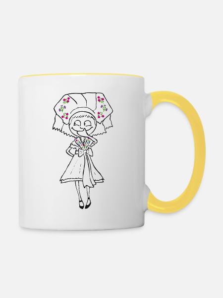SERBSKA LUBINA - kontur - - Tasse zweifarbig - Weiß/Gelb