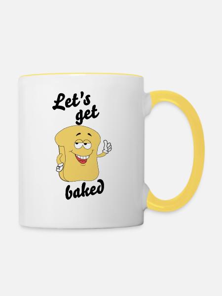 Let’s Get Baked – Chilliges Brot - Tasse zweifarbig - Weiß/Gelb