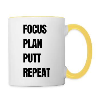 Golf Focus Plan Putt Repeat - Tasse zweifarbig - Weiß/Gelb - Rechts