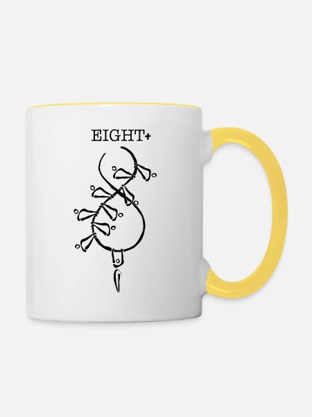 Acht+ - Tasse zweifarbig - Weiß/Gelb