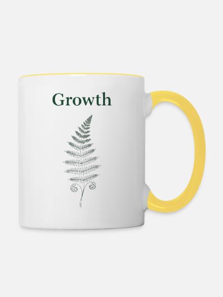 Growth Farn - Tasse zweifarbig - Weiß/Gelb