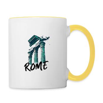 Rom, historische Stadt - Tasse zweifarbig - Weiß/Gelb - Rechts