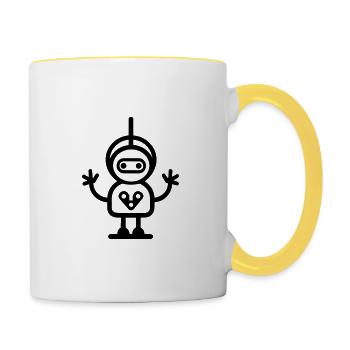 Petit robot - Mug contrasté - blanc/jaune - Droite