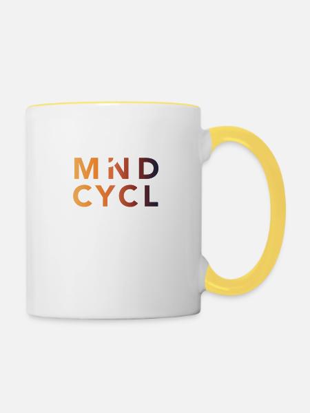 MindCycl Logo Rechteck Colour Gradient - Tasse zweifarbig - Weiß/Gelb