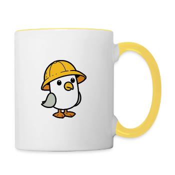 North Sea Moin Weather Seagull Yellow Rain Hat Hat Rain - Contrasting Mug - white/yellow - Right