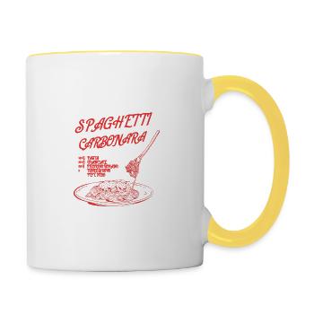 Spaghetti Carbonara Recipe - Tasse zweifarbig - Weiß/Gelb - Rechts
