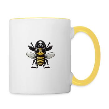 Pirate Bee - Blackglasses - Contrasting Mug - white/yellow - Right