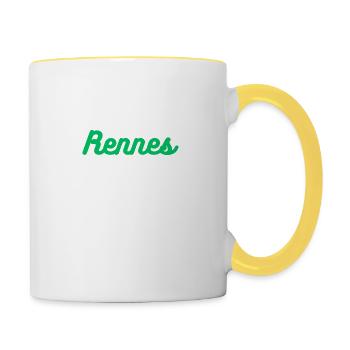Rennes - Mug contrasté - blanc/jaune - Droite
