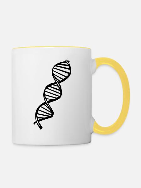 DNA, Biologie - Tasse zweifarbig - Weiß/Gelb