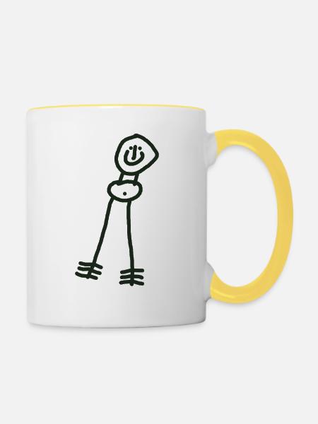 Mensch - Tasse zweifarbig - Weiß/Gelb