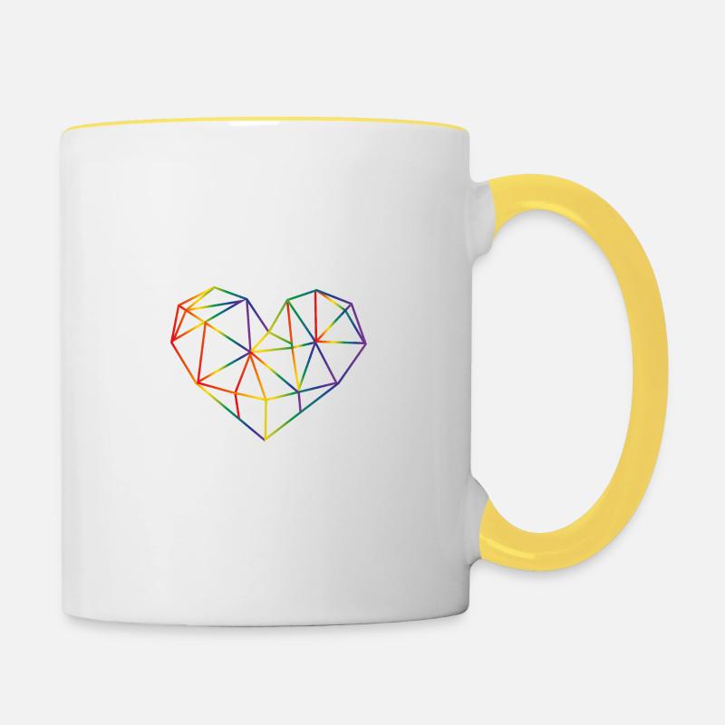 Coude de l’arc-en-ciel - Mug contrasté - blanc/jaune