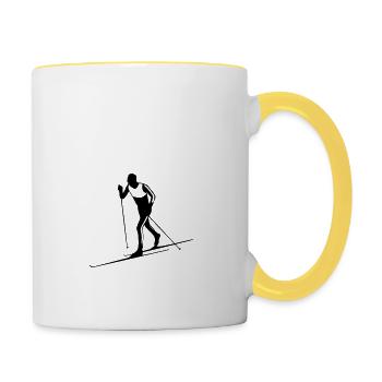 Langläufer - Tasse zweifarbig - Weiß/Gelb - Rechts
