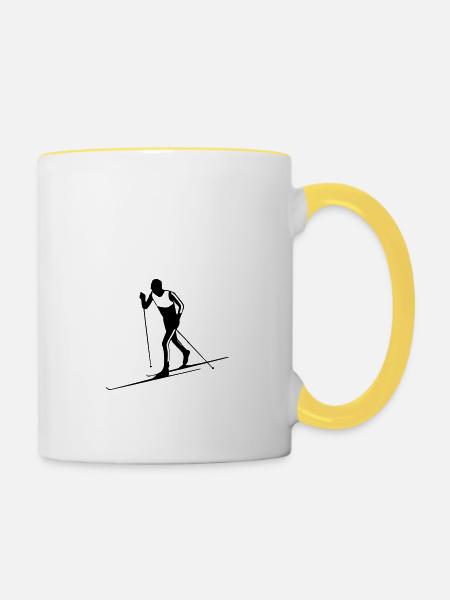 Langläufer - Tasse zweifarbig - Weiß/Gelb