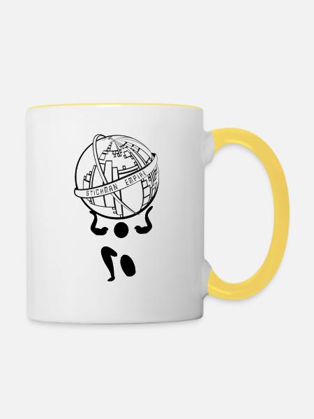 Stickman Empire - Tasse zweifarbig - Weiß/Gelb