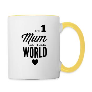 no1 mum in the world - Contrasting Mug - white/yellow - Right