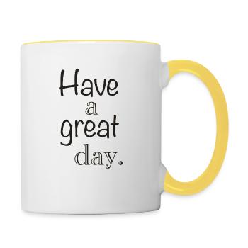 Bonne journée - Mug contrasté - blanc/jaune - Droite