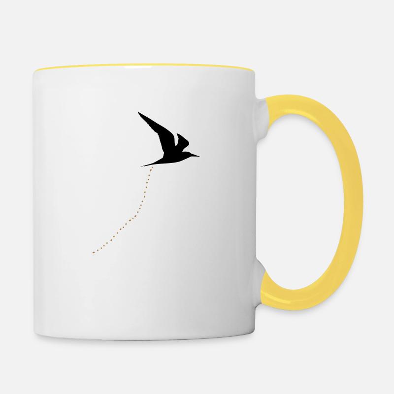 Kackvogel oiseaux merde oiseau merde 2c - Mug contrasté - blanc/jaune