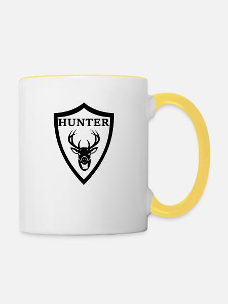 Hunter - Tasse zweifarbig - Weiß/Gelb