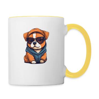 Dog Lover - Contrasting Mug - white/yellow - Right
