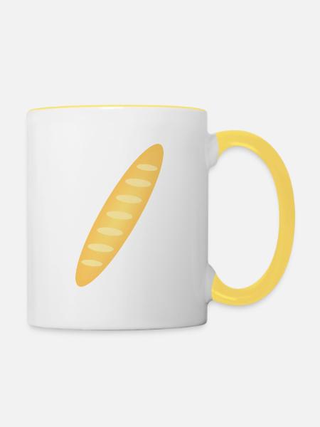 Baguette - Tasse zweifarbig - Weiß/Gelb