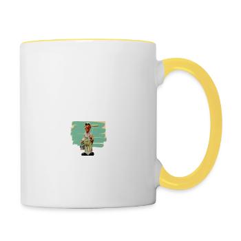 Maler Tshirt Maler Malermeister Prüfung Geschenk - Tasse zweifarbig - Weiß/Gelb - Rechts