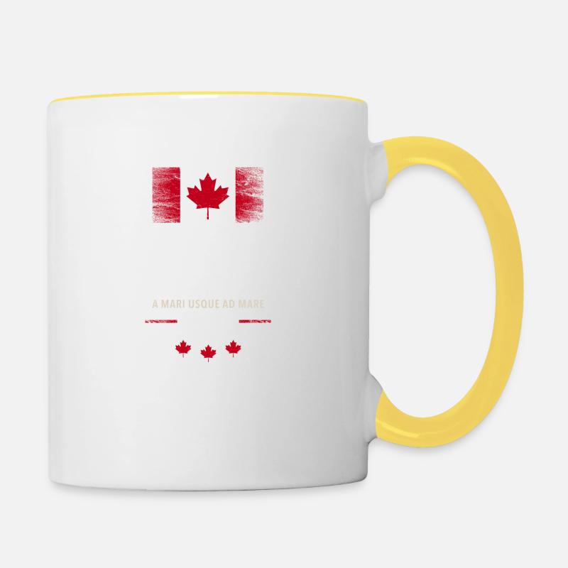 Canada Ottawa Ahornblatt Maple Leaf Kanada Amerika - Tasse zweifarbig - Weiß/Gelb