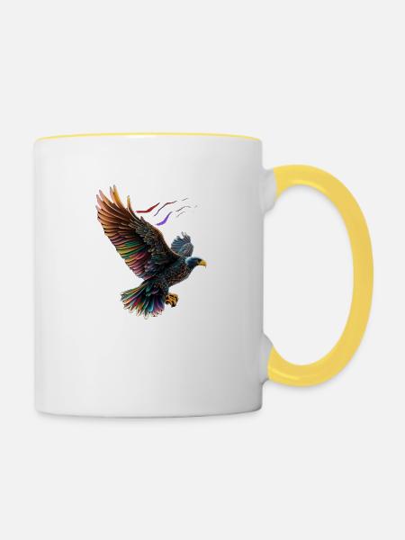 EAGLE IM FLUG - Tasse zweifarbig - Weiß/Gelb