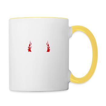 Motorcycle Superbike Biker Gift · Braking - Contrasting Mug - white/yellow - Right