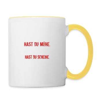 Meerschweinchen Nagetier Geschenk · Kühe - Tasse zweifarbig - Weiß/Gelb - Rechts